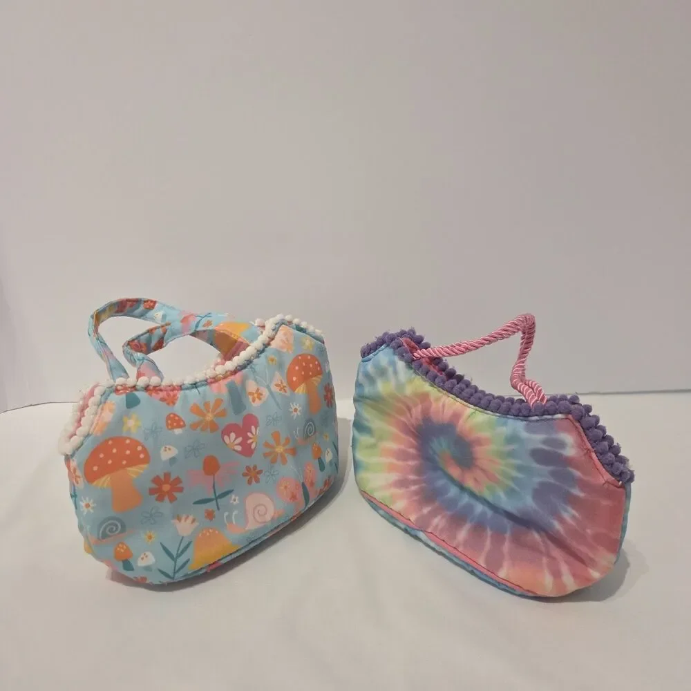 Lot Of 2 Sassy Pet Saks By Douglas Girls Spring Floral Teal Pink Orange Mini Bag